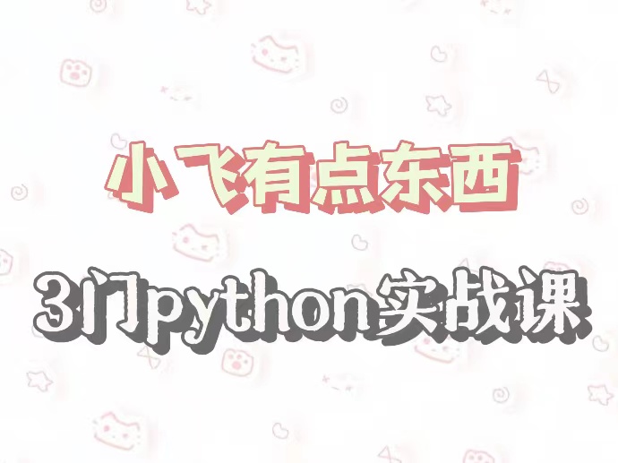 小飞有点东西【3门python实战课】