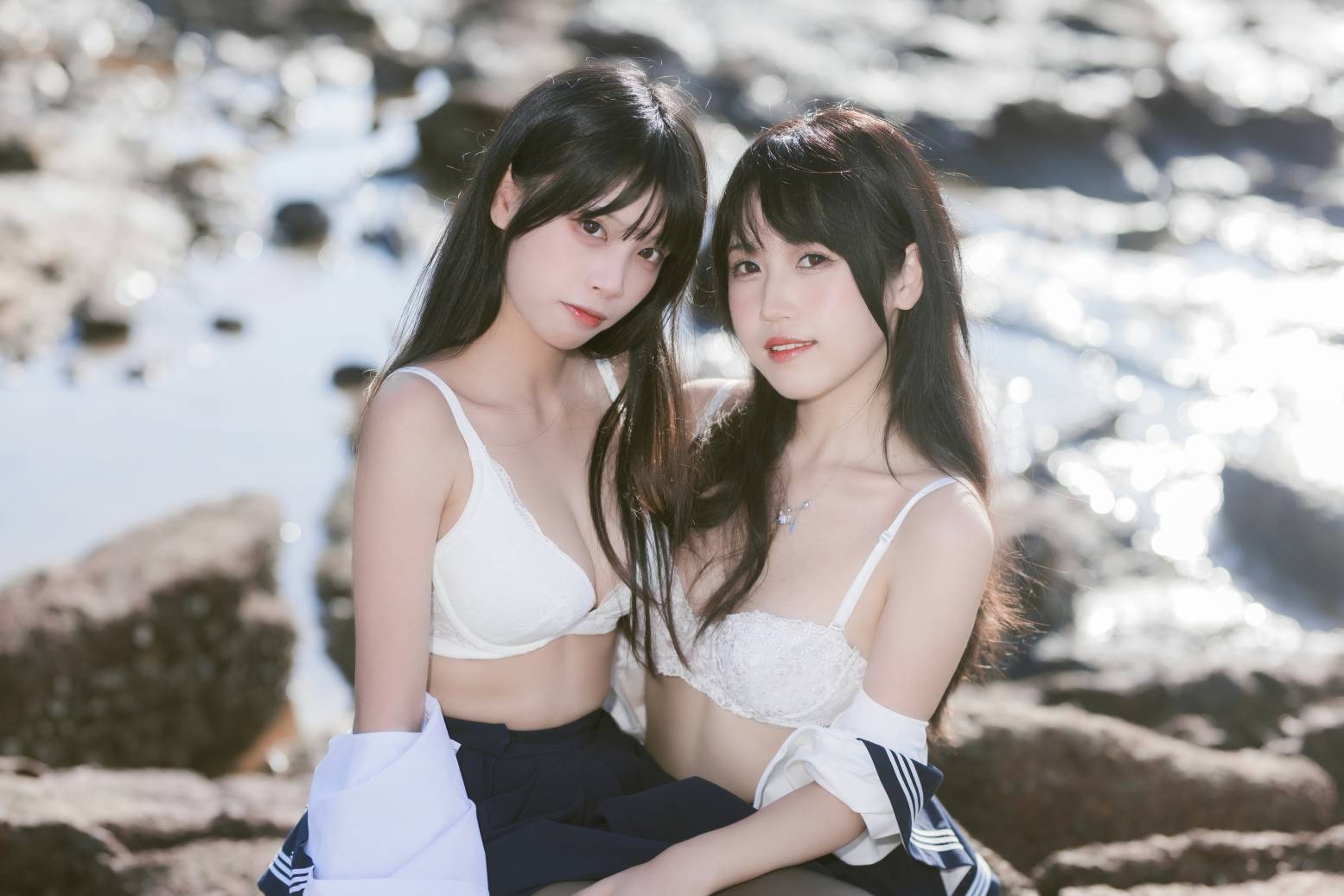 不呆猫&三無人型 - 水手服百合黑丝(10)