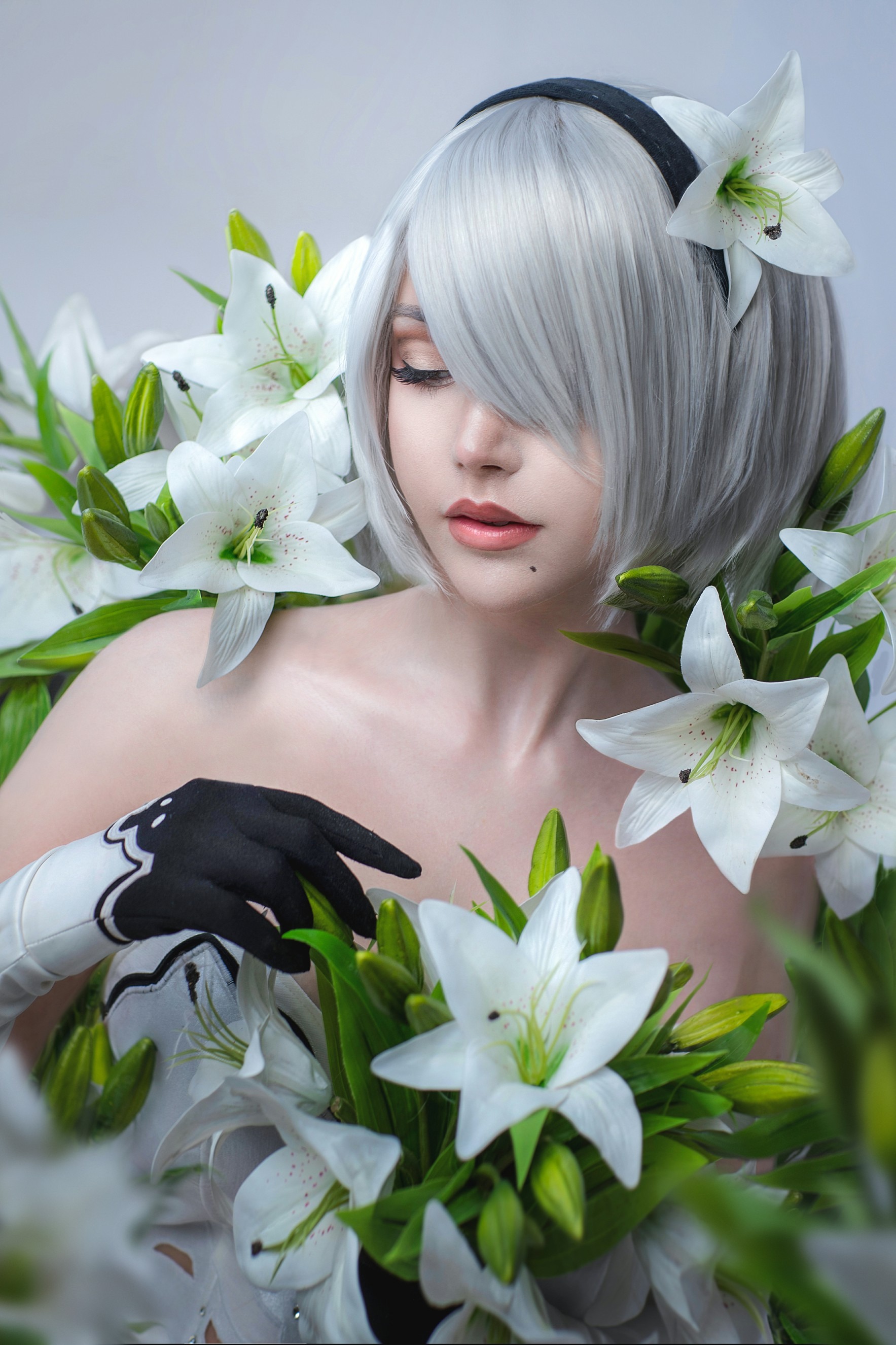 Sayathefox - 2B Floral-2B White Dress-Triss - 蕾姆Merigold 特莉丝(7)