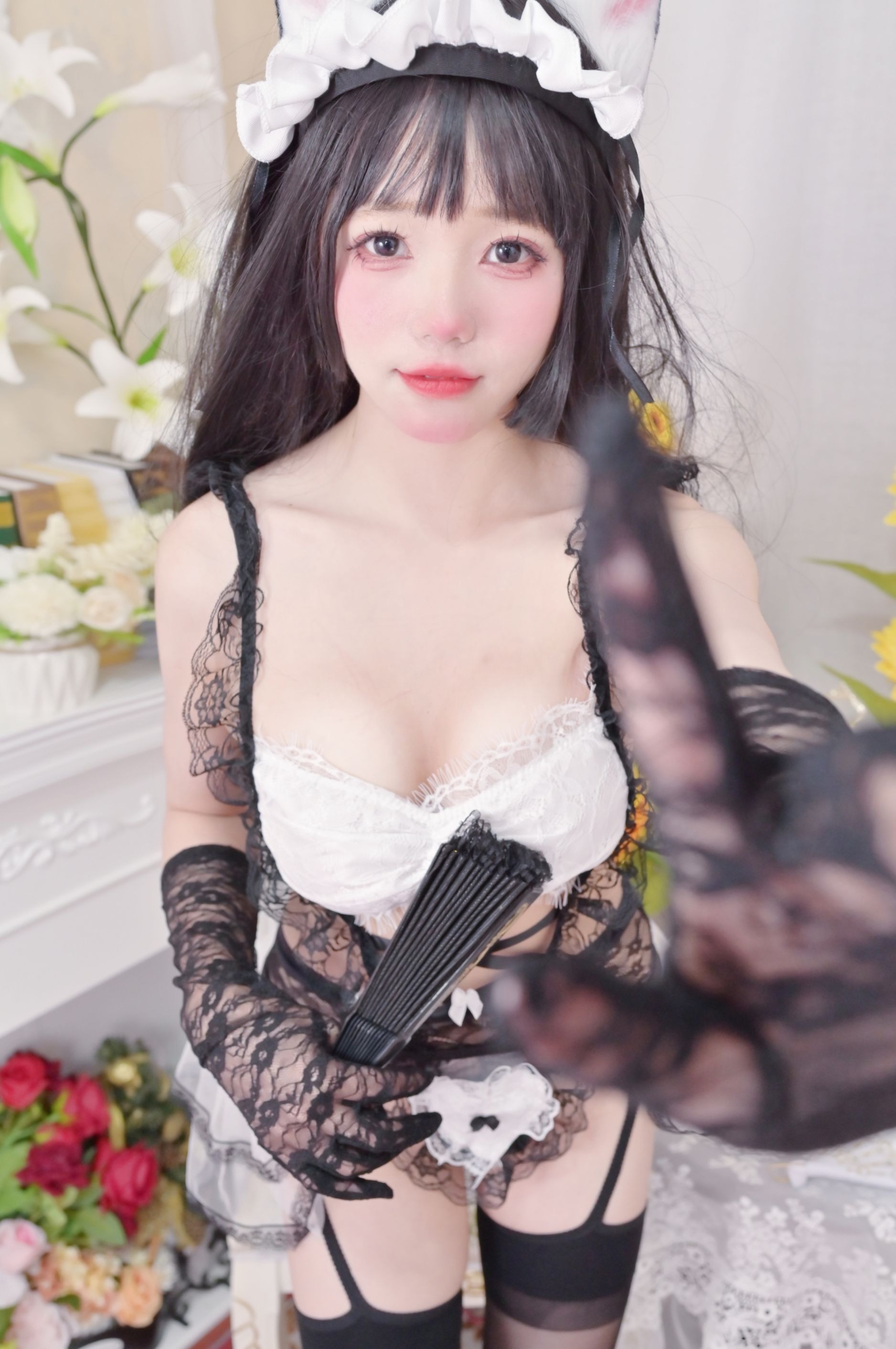 女仆黑白蕾丝-猫耳-手套16P(11)